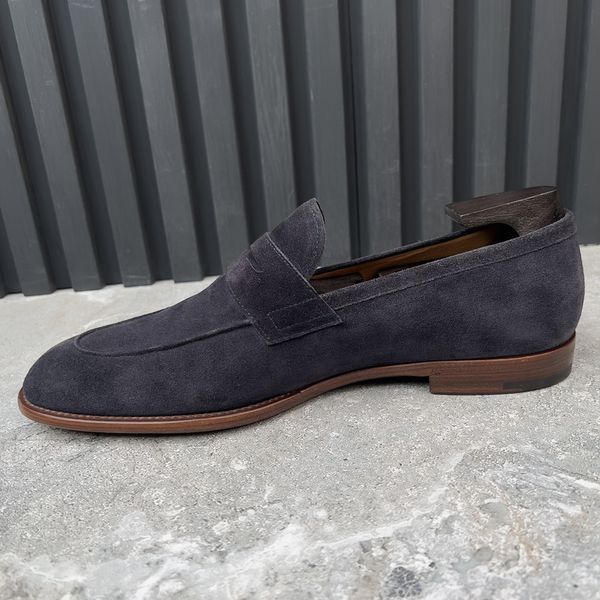 Kensington Loafers Penny Navy Blue Suede