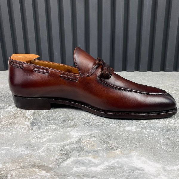Loafers Brown Leather Tasseled