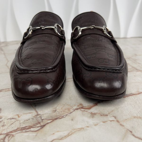 Tom Ford Era Horsebit Loafers GG Guccissima Embossed Brown Leather