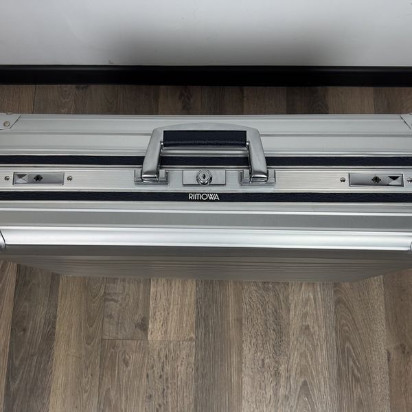 Rimowa Topas Classic Suitcase Gray Aluminum Leather Trim