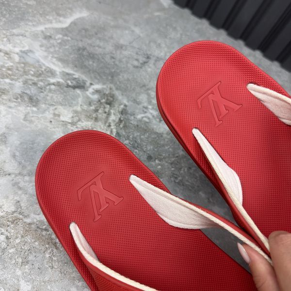 Waterfront Sandals Damier Flip-Flop Red Rubber