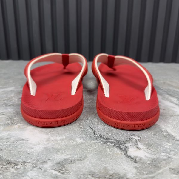 Waterfront Sandals Damier Flip-Flop Red Rubber