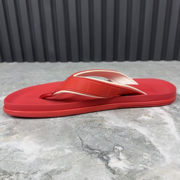 Waterfront Sandals Damier Flip-Flop Red Rubber
