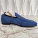 Jordaan Horsebit Flat Loafer Blue Suede