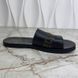 Studded Logo Bee Slides Sandals Black Leather