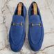 Jordaan Horsebit Flat Loafer Blue Suede