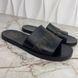 Studded Logo Bee Slides Sandals Black Leather