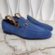 Jordaan Horsebit Flat Loafer Blue Suede