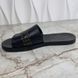 Studded Logo Bee Slides Sandals Black Leather