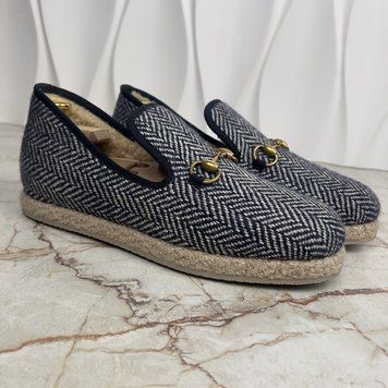 Fria Horsebit Espadrille Loafer Wool Navy
