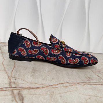 Brixton Horsebit Loafers Fabric Blue Paisley