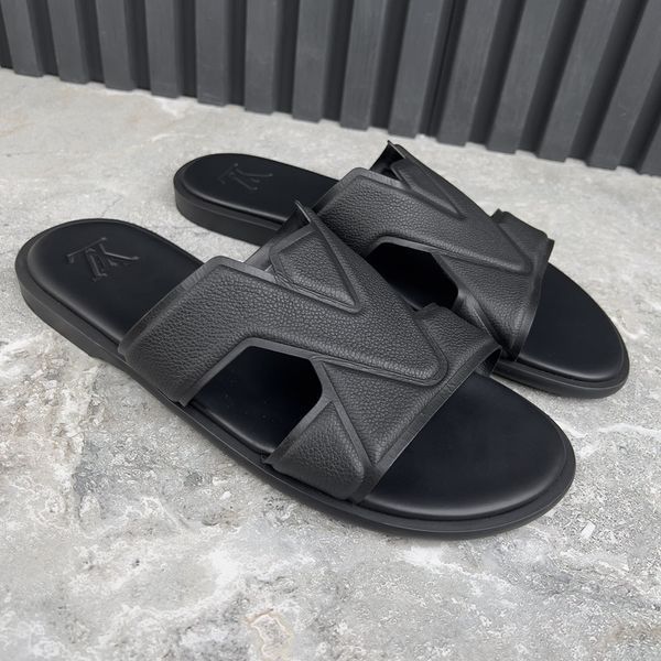 LV Oasis Slides Mule Monogram Black Leather