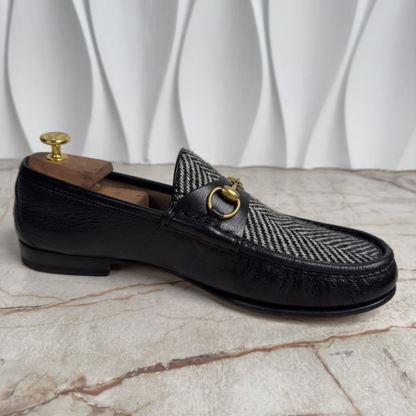 1953 Horsebit Loafer Bee Tweed Black Leather