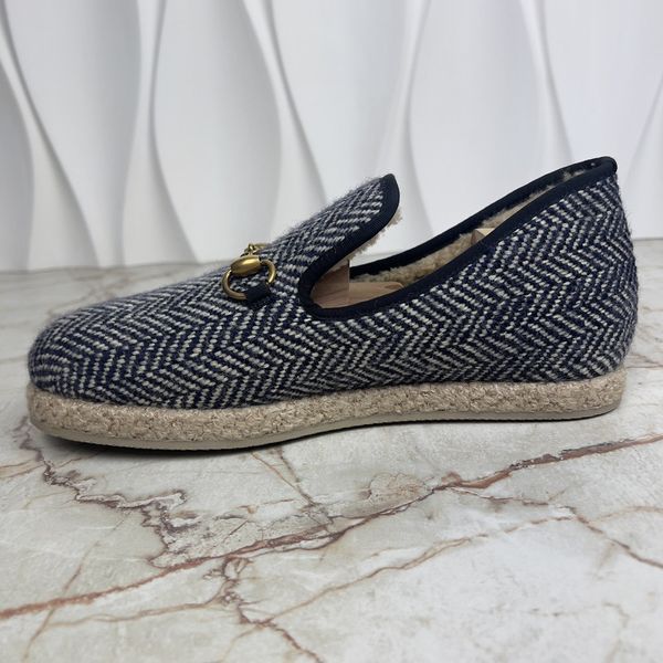 Fria Horsebit Espadrille Loafer Wool Navy