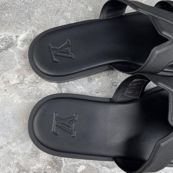 LV Oasis Slides Mule Monogram Black Leather
