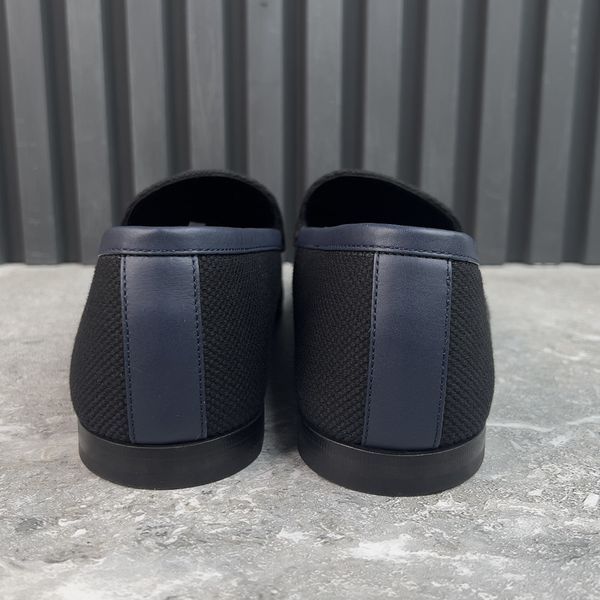 Jordaan Horsebit Loafers Blue Navy Canvas