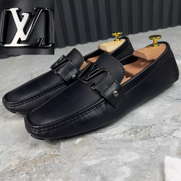Monte Carlo Moccasins Black Leather