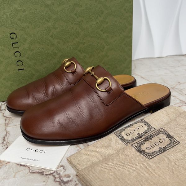 River Horsebit Clogs Brown Leather