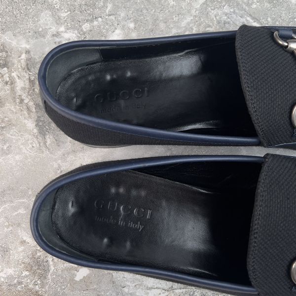 Jordaan Horsebit Loafers Blue Navy Canvas