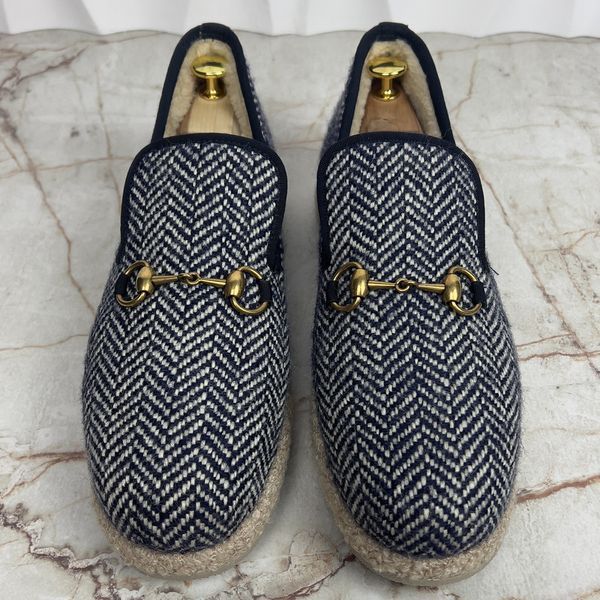 Fria Horsebit Espadrille Loafer Wool Navy