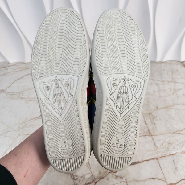 Ace Web Foil Gold Sneakers Blue Velour