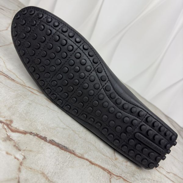 Hockenheim Damier Driving Moccasin Black Leather
