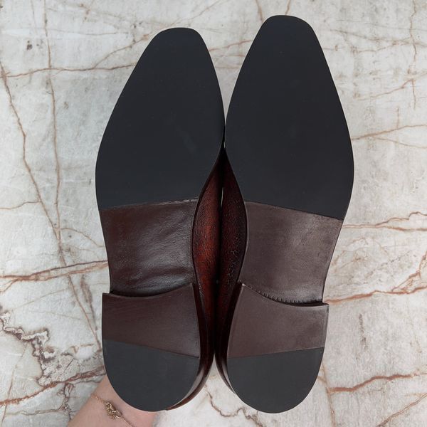 Alessandro Demesure Dress Shoes Oxfords Textured Brown Leather