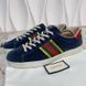 Ace Web Foil Gold Sneakers Blue Velour
