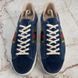 Ace Web Foil Gold Sneakers Blue Velour