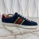 Ace Web Foil Gold Sneakers Blue Velour