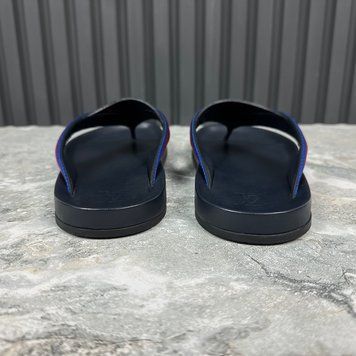 Thong Logo Sandals Black Leather