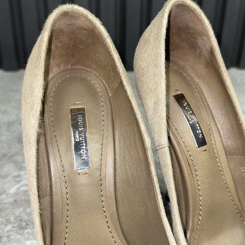 High Heels Pumps Gray Pony Hair Leather