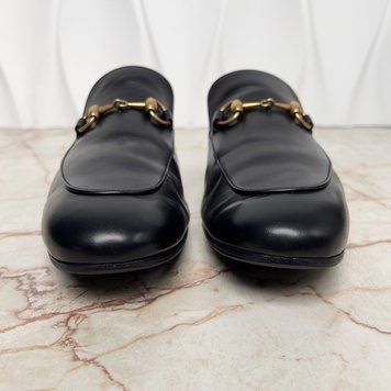 Princetown Horsebit Mule Black Leather