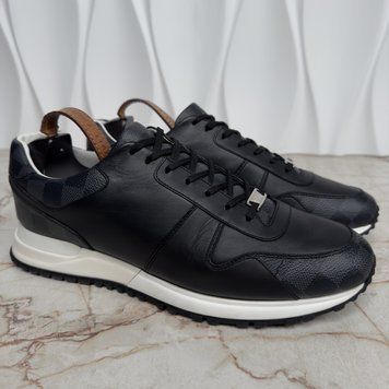 Зроблені на замовлення Run Away Damier кросівки чорні шкіряні 3691 фото