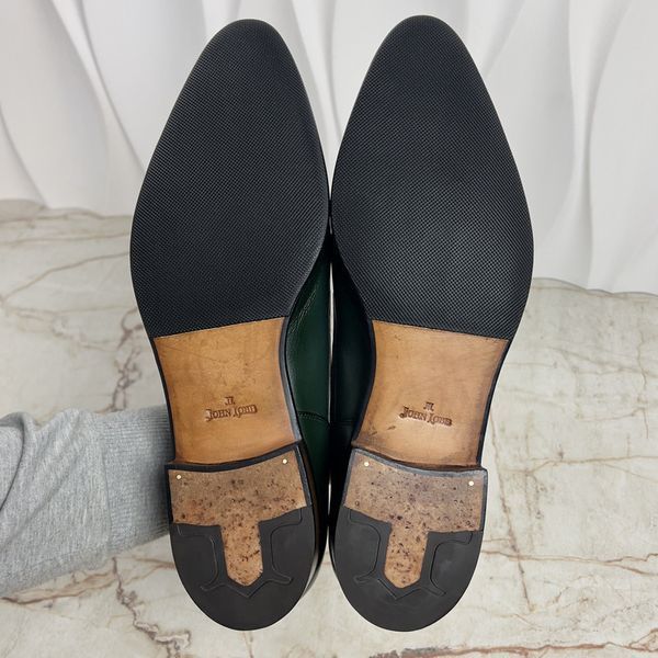 Dress Shoes Monk Straps Green Leather