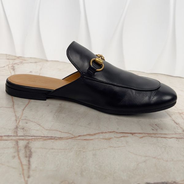 Princetown Horsebit Mule Black Leather