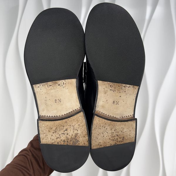 Millenial Ribot Tassel Loafers Supreme GG Canvas Beige Ebony Black Glaized Leather