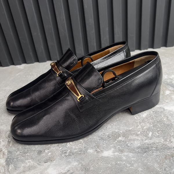 Tiger Embellished Loafers Black Leather