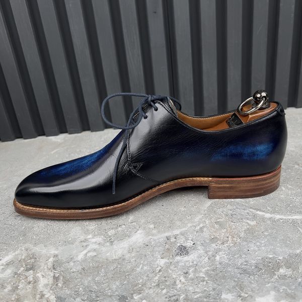 Highbury Derby Dress Blue Patina Leather