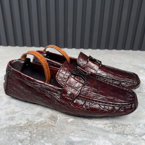 Monte Carlo Maroon Crocodile Alligator Skin