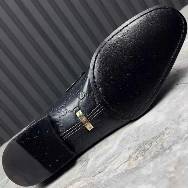 Tom Ford Era GG Monogram лофери темно-сині шкіряні з тисненням 3210 фото