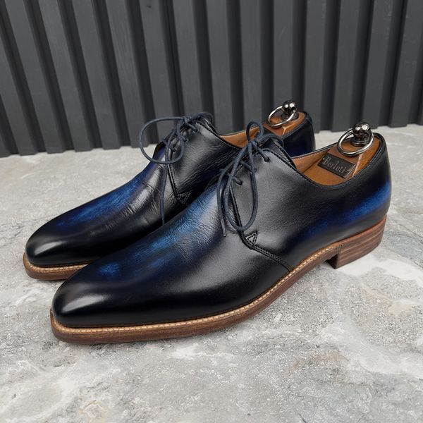 Highbury Derby Dress Blue Patina Leather