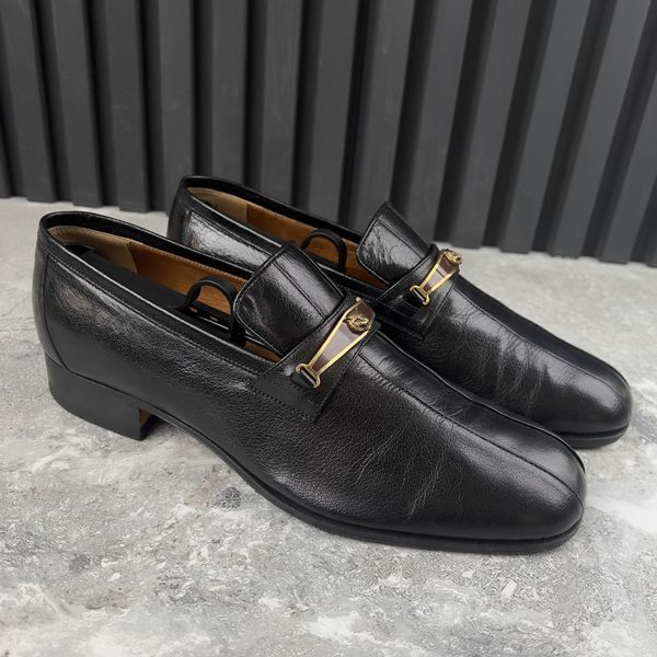 Tiger Embellished Loafers Black Leather