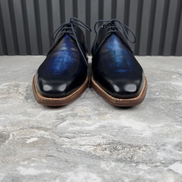 Highbury Derby Dress Blue Patina Leather