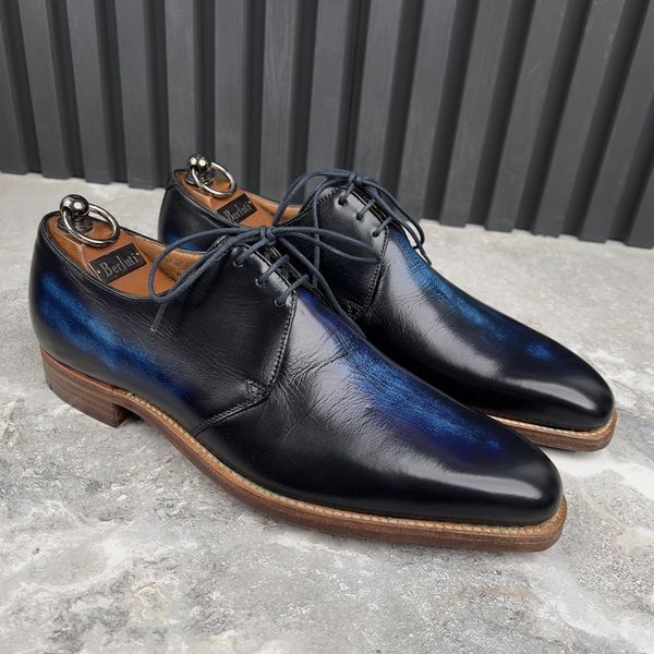 Highbury Derby Dress Blue Patina Leather