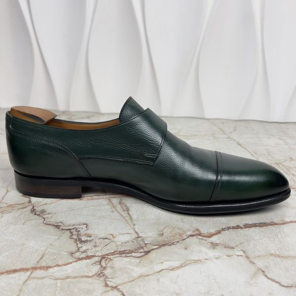 Dress Shoes Monk Straps Green Leather