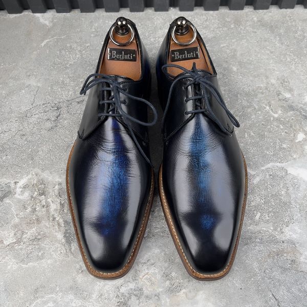 Highbury Derby Dress Blue Patina Leather