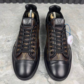 Slalom Monogram Sneakers Brown Leather