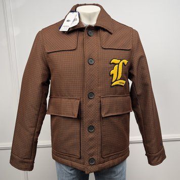 LIVE Houndstooth Wool Blend Button Up Jacket