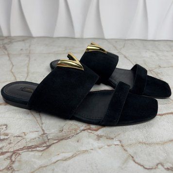 Horizon Sandal Flat Black Suede